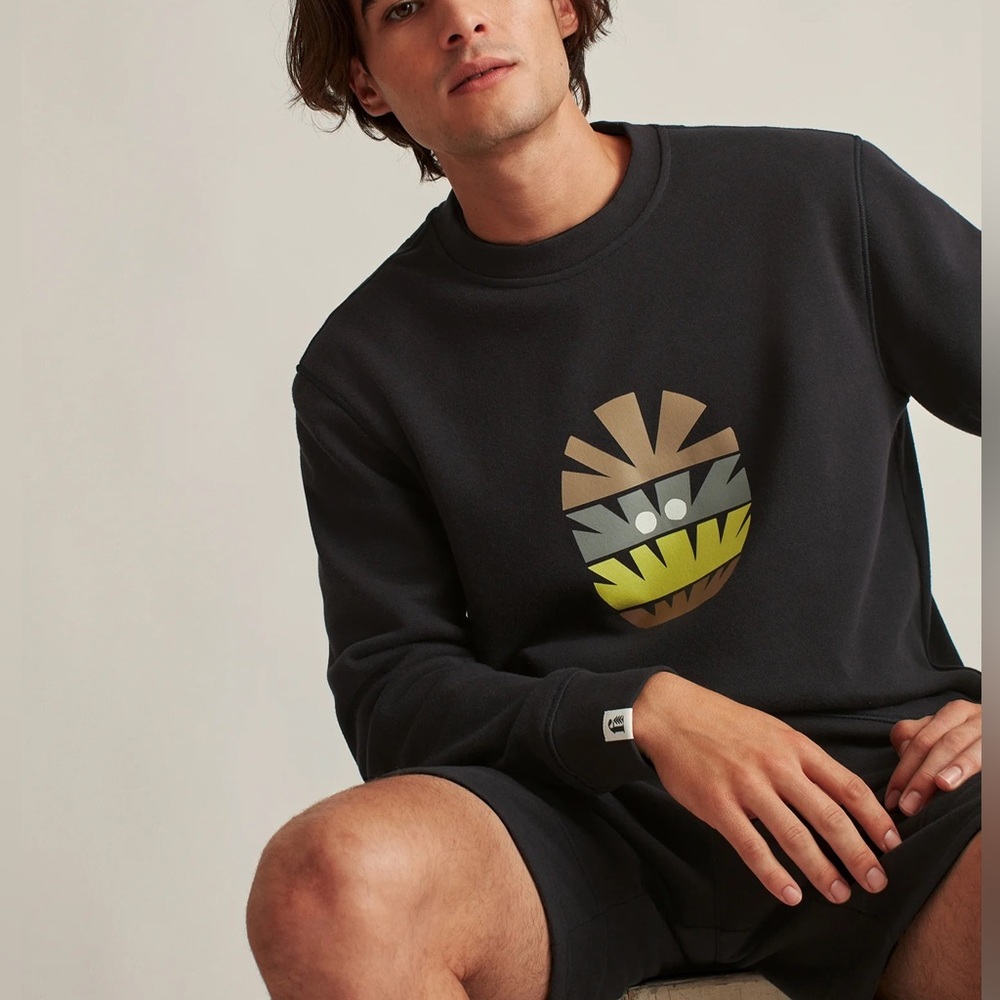 Bonobos Fielder Fleece Graphic Crewneck Sweatshirt Size Small
